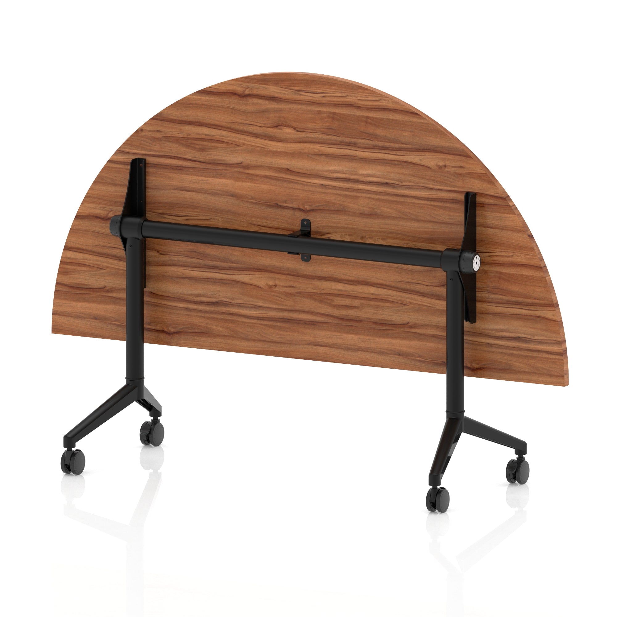 Impulse Plus Flip Top Semi-Circle Table 1600mm – Office Desk, Various Colours, Black or Chrome Legs, Durable MFC, Self-Assembly, 5 Year Warranty