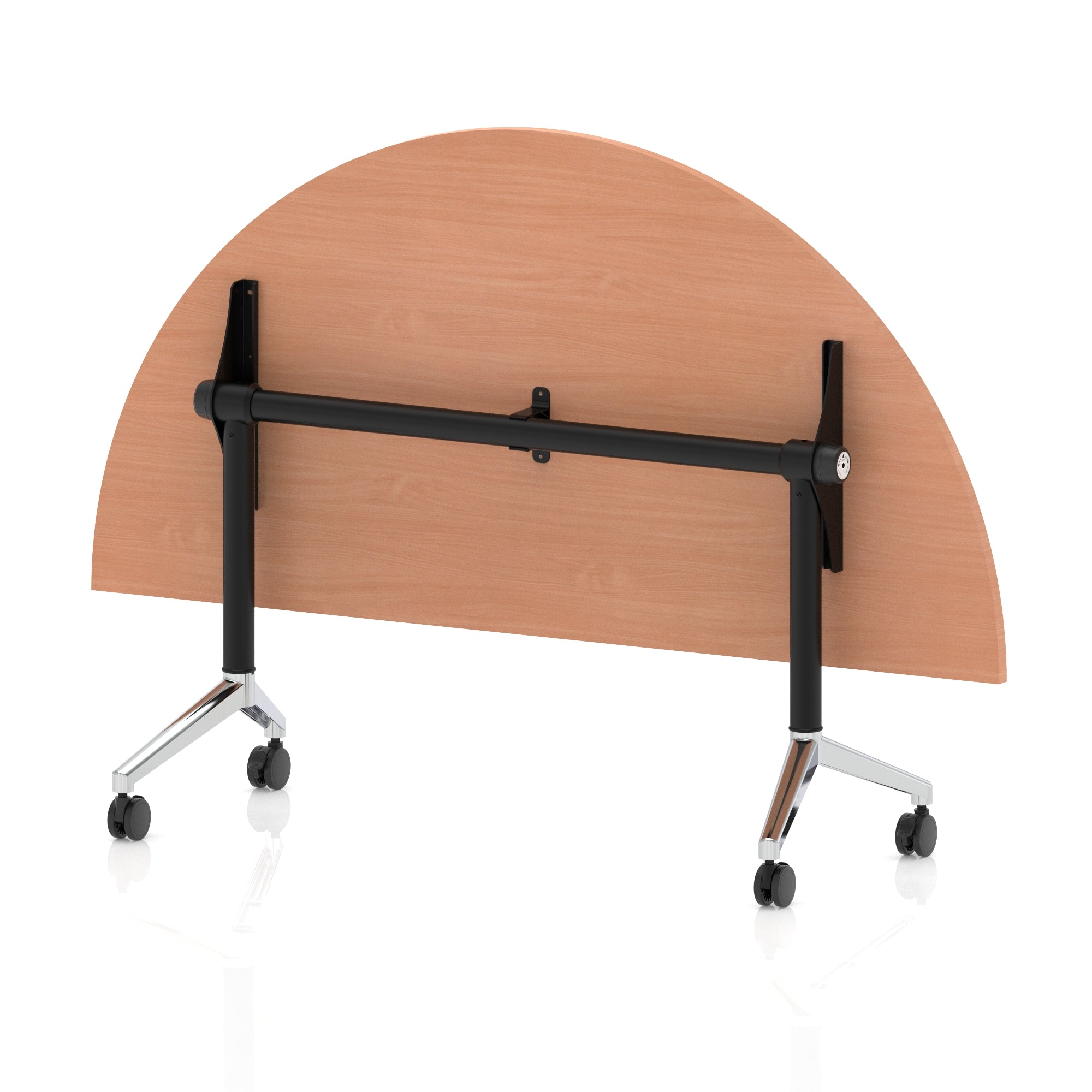 Impulse Plus Flip Top Semi-Circle Table 1600mm – Office Desk, Various Colours, Black or Chrome Legs, Durable MFC, Self-Assembly, 5 Year Warranty