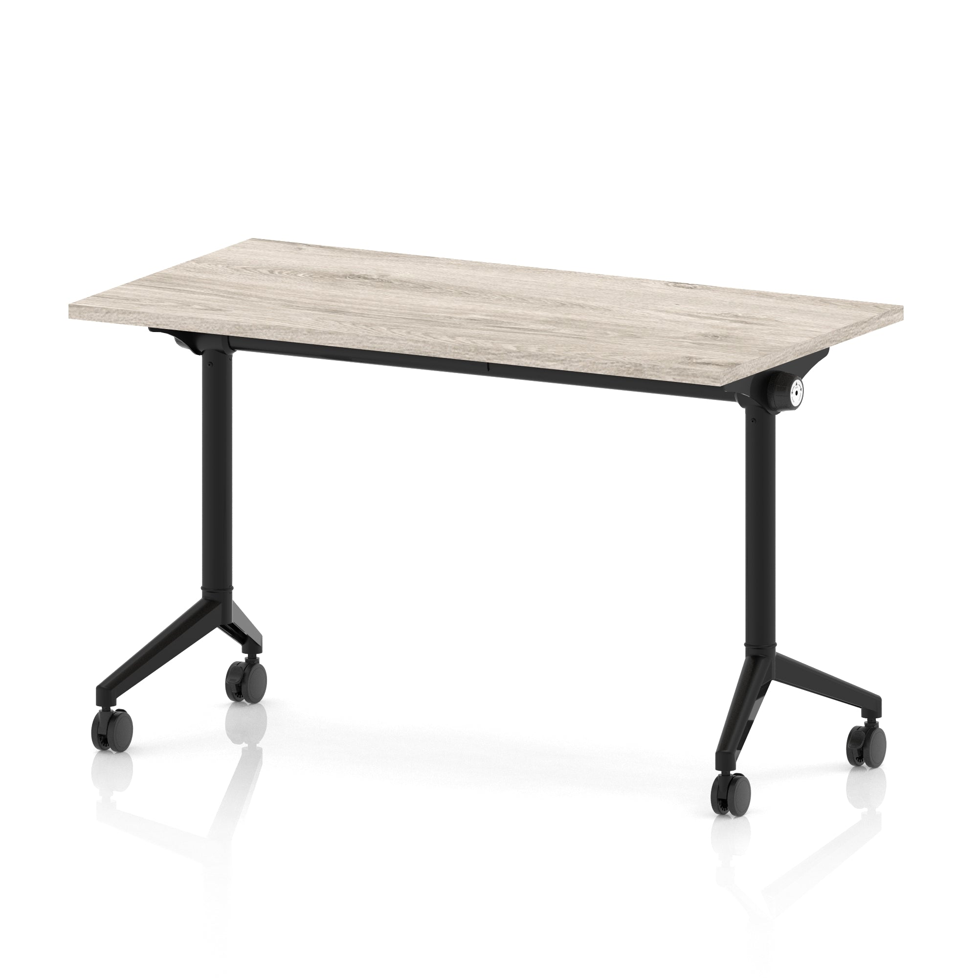 Impulse Plus Slimline Flip Top Rectangular Table, 1200mm Wide, Multiple Finishes, Black or Chrome Frame, MFC, Self-Assembly, 5 Year Warranty – Office Desk/Table