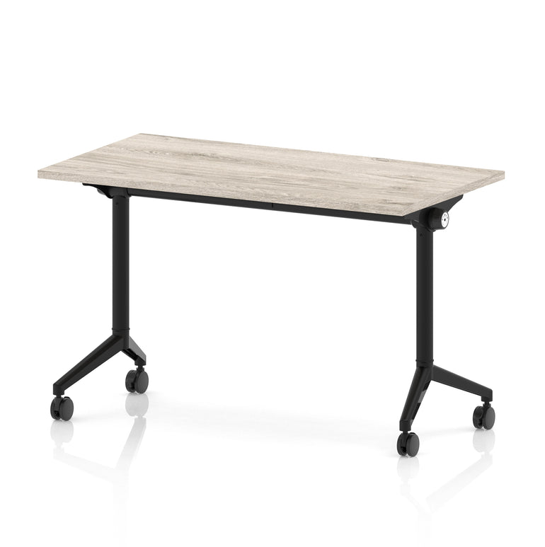 Impulse Plus Slimline Flip Top Rectangular Table, 1200mm Wide, Multiple Finishes, Black or Chrome Frame, MFC, Self-Assembly, 5 Year Warranty – Office Desk/Table