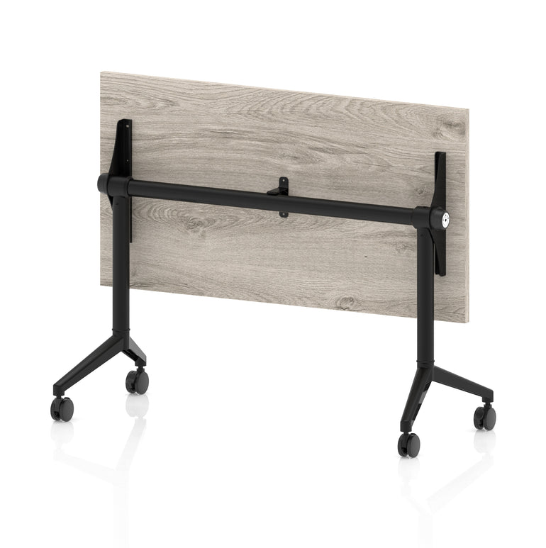 Impulse Plus Slimline Flip Top Rectangular Table, 1200mm Wide, Multiple Finishes, Black or Chrome Frame, MFC, Self-Assembly, 5 Year Warranty – Office Desk/Table