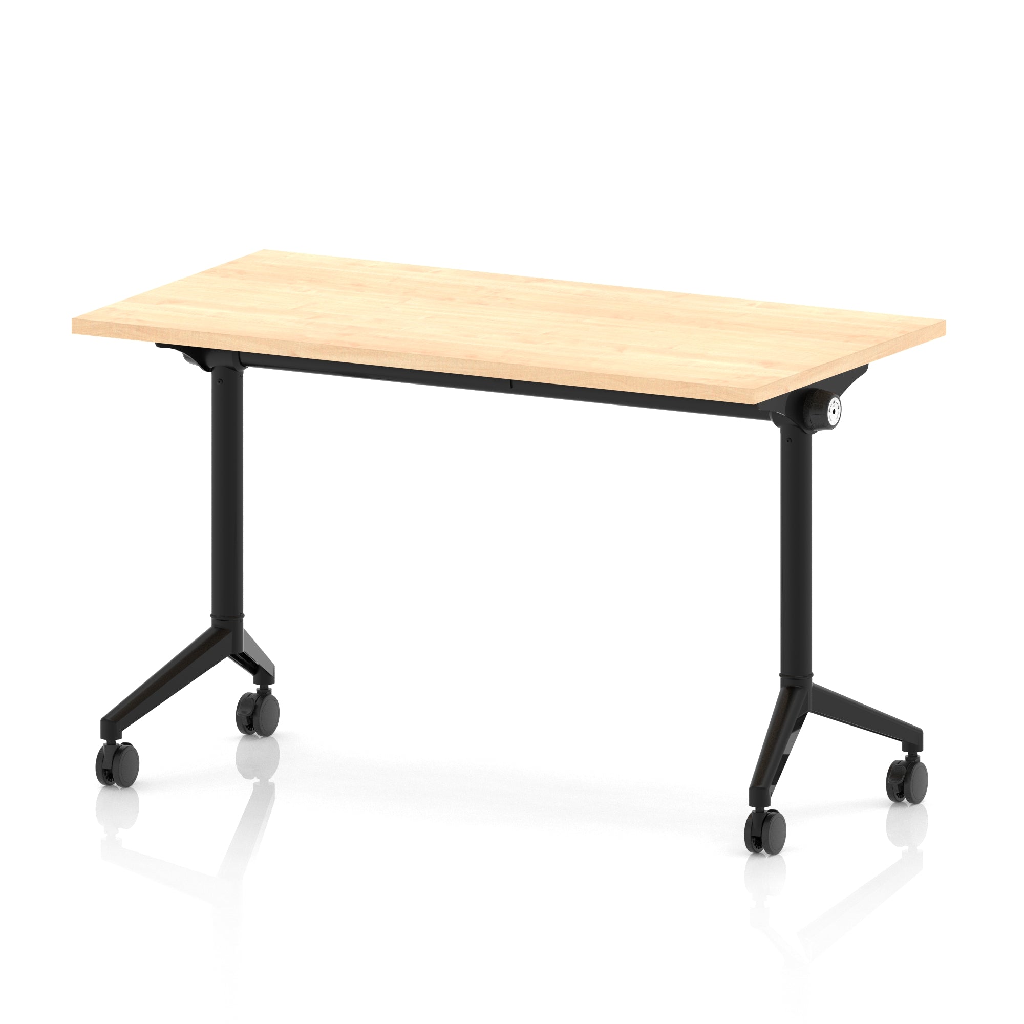 Impulse Plus Slimline Flip Top Rectangular Table, 1200mm Wide, Multiple Finishes, Black or Chrome Frame, MFC, Self-Assembly, 5 Year Warranty – Office Desk/Table