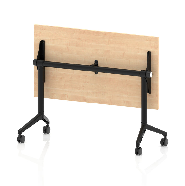 Impulse Plus Slimline Flip Top Rectangular Table, 1200mm Wide, Multiple Finishes, Black or Chrome Frame, MFC, Self-Assembly, 5 Year Warranty – Office Desk/Table