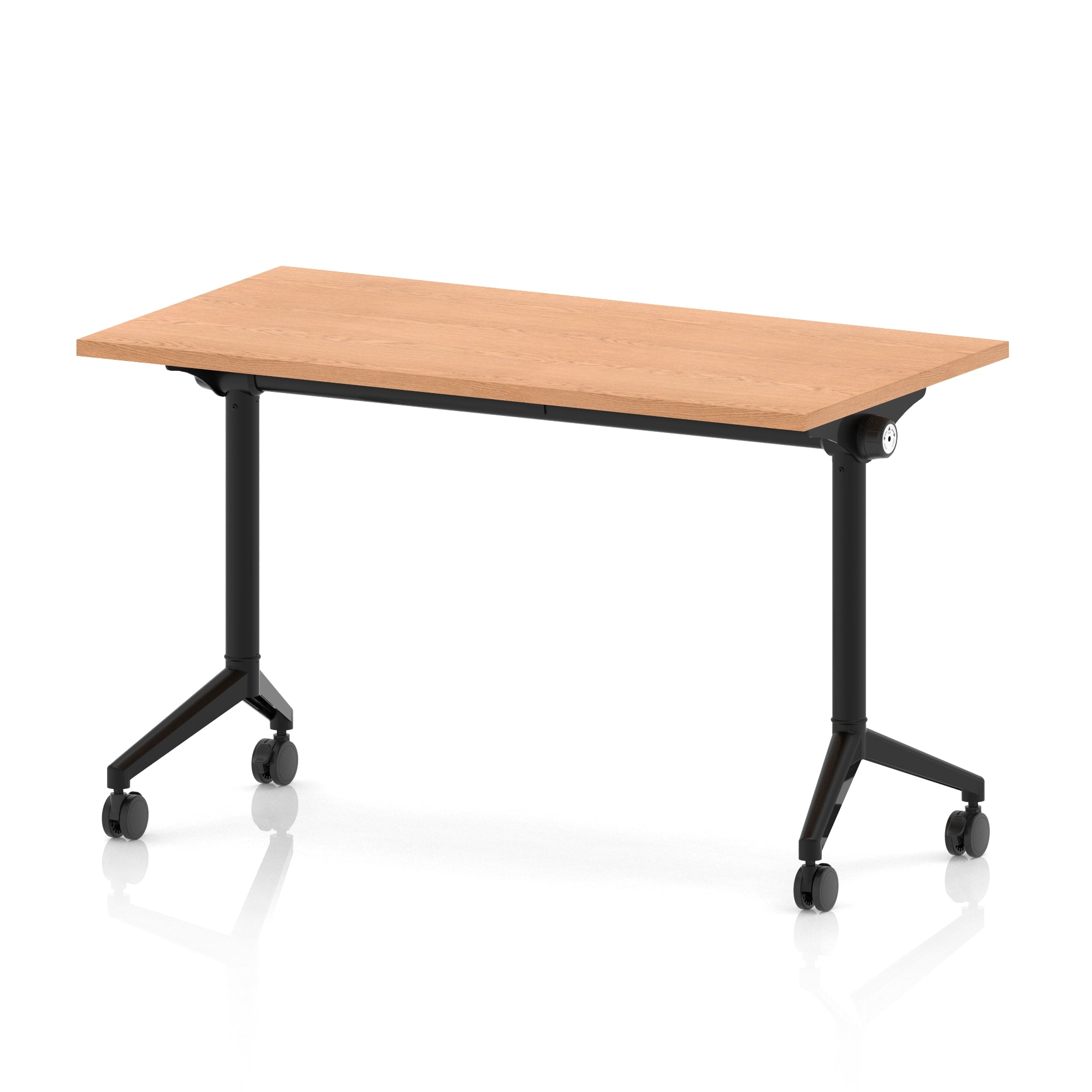 Impulse Plus Slimline Flip Top Rectangular Table, 1200mm Wide, Multiple Finishes, Black or Chrome Frame, MFC, Self-Assembly, 5 Year Warranty – Office Desk/Table