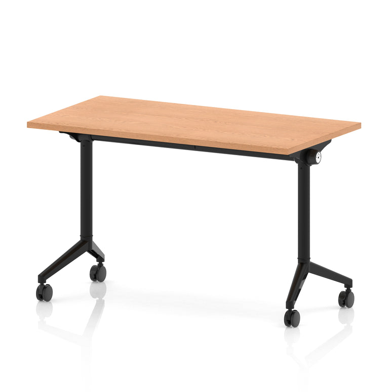Impulse Plus Slimline Flip Top Rectangular Table, 1200mm Wide, Multiple Finishes, Black or Chrome Frame, MFC, Self-Assembly, 5 Year Warranty – Office Desk/Table