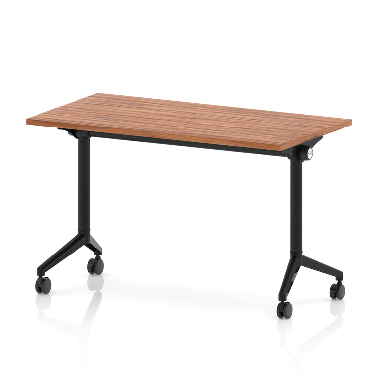 Impulse Plus Slimline Flip Top Rectangular Table, 1200mm Wide, Multiple Finishes, Black or Chrome Frame, MFC, Self-Assembly, 5 Year Warranty – Office Desk/Table
