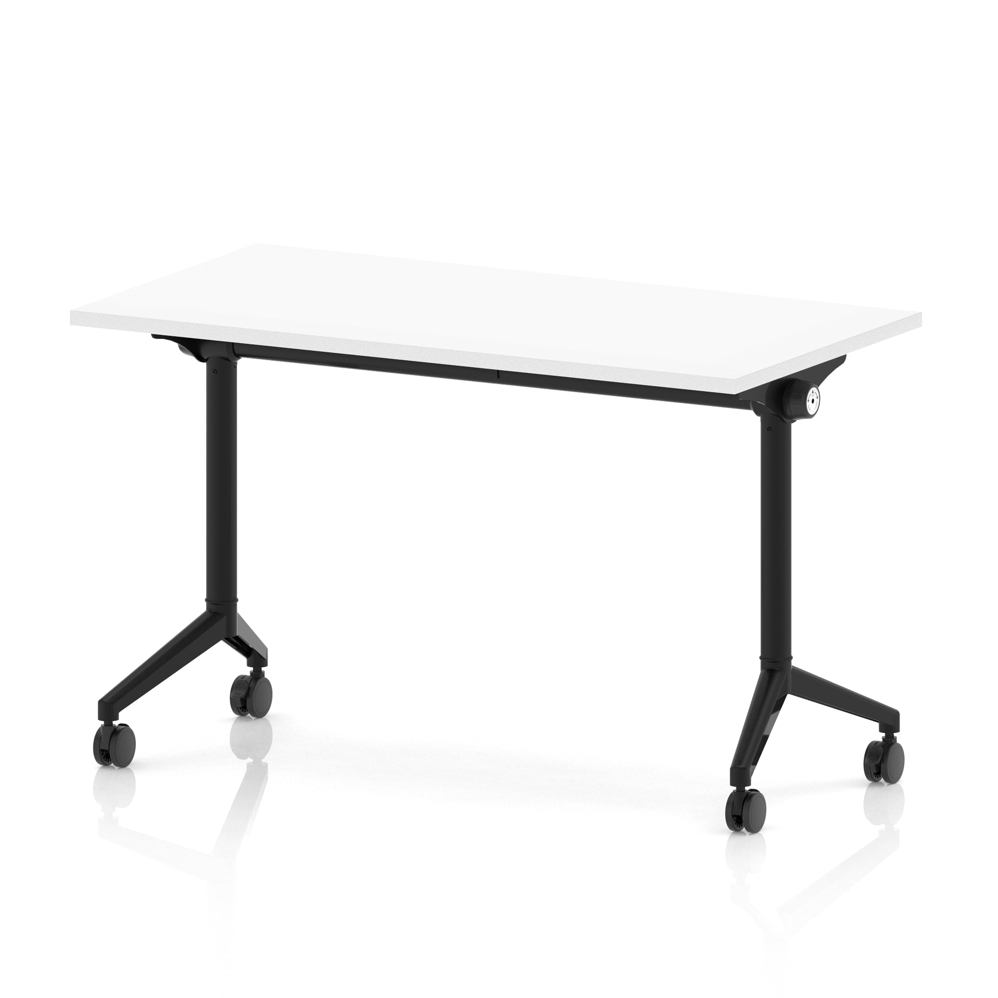 Impulse Plus Slimline Flip Top Rectangular Table, 1200mm Wide, Multiple Finishes, Black or Chrome Frame, MFC, Self-Assembly, 5 Year Warranty – Office Desk/Table