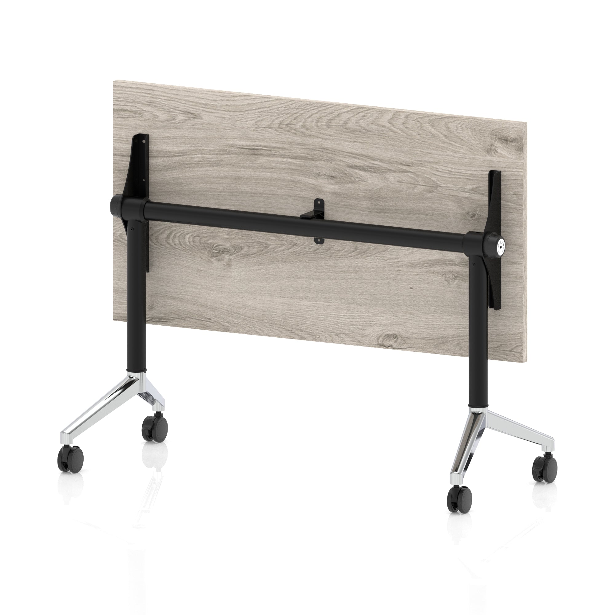 Impulse Plus Slimline Flip Top Rectangular Table, 1200mm Wide, Multiple Finishes, Black or Chrome Frame, MFC, Self-Assembly, 5 Year Warranty – Office Desk/Table