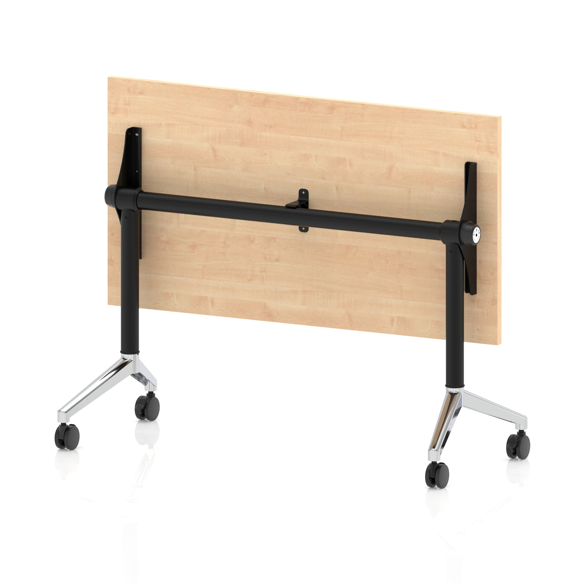 Impulse Plus Slimline Flip Top Rectangular Table, 1200mm Wide, Multiple Finishes, Black or Chrome Frame, MFC, Self-Assembly, 5 Year Warranty – Office Desk/Table