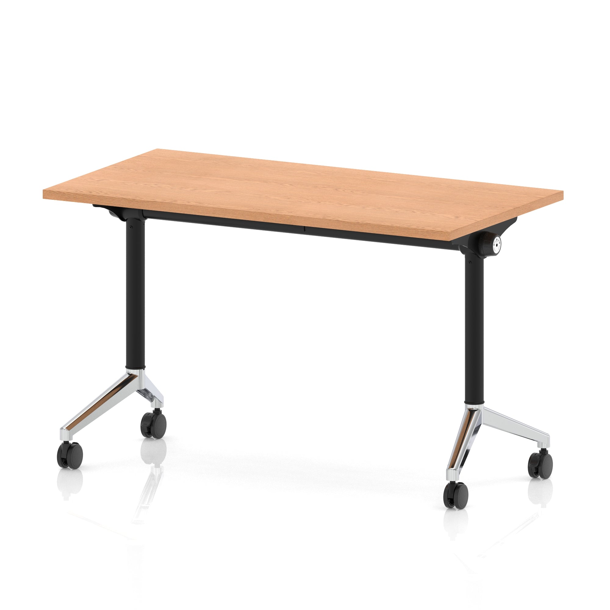 Impulse Plus Slimline Flip Top Rectangular Table, 1200mm Wide, Multiple Finishes, Black or Chrome Frame, MFC, Self-Assembly, 5 Year Warranty – Office Desk/Table