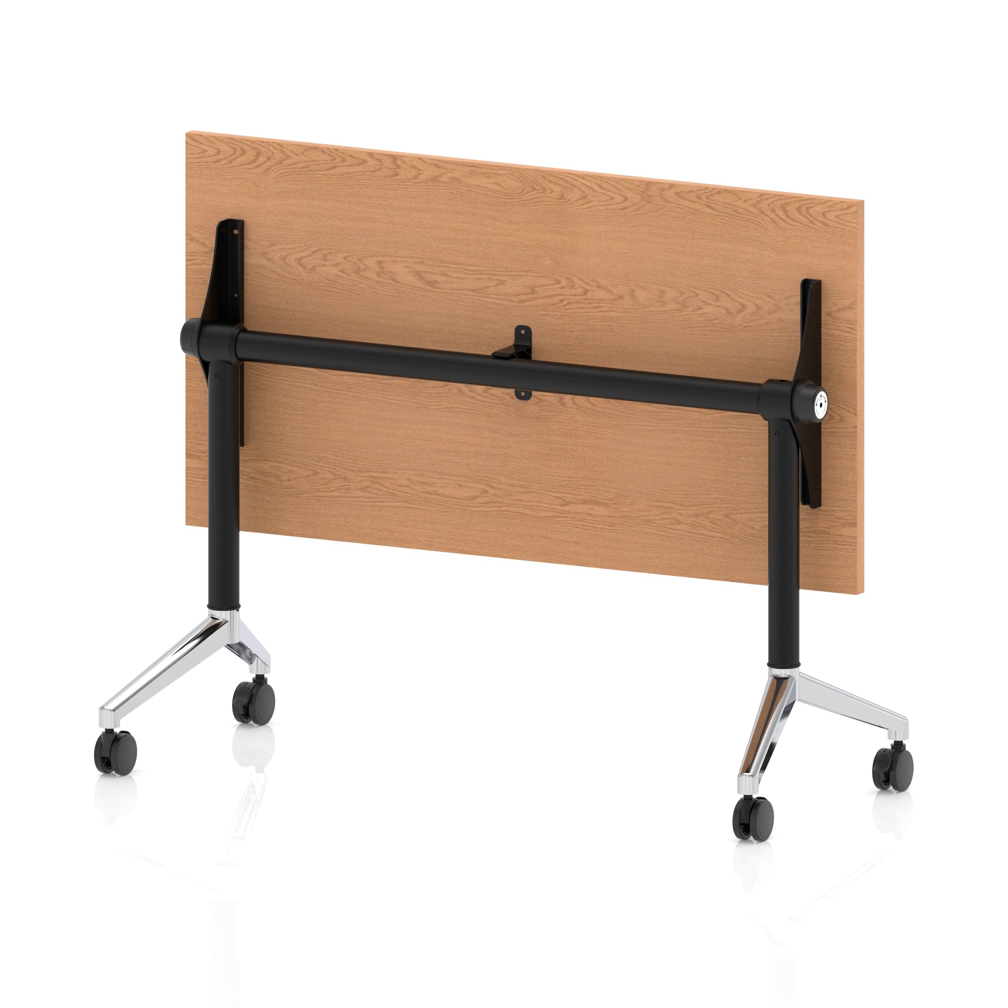 Impulse Plus Slimline Flip Top Rectangular Table, 1200mm Wide, Multiple Finishes, Black or Chrome Frame, MFC, Self-Assembly, 5 Year Warranty – Office Desk/Table