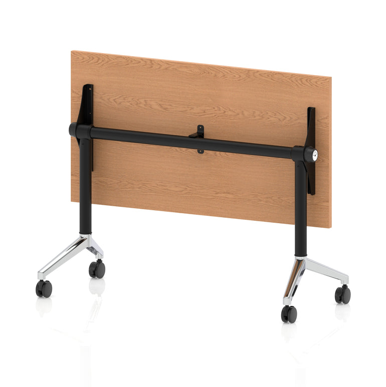 Impulse Plus Slimline Flip Top Rectangular Table, 1200mm Wide, Multiple Finishes, Black or Chrome Frame, MFC, Self-Assembly, 5 Year Warranty – Office Desk/Table