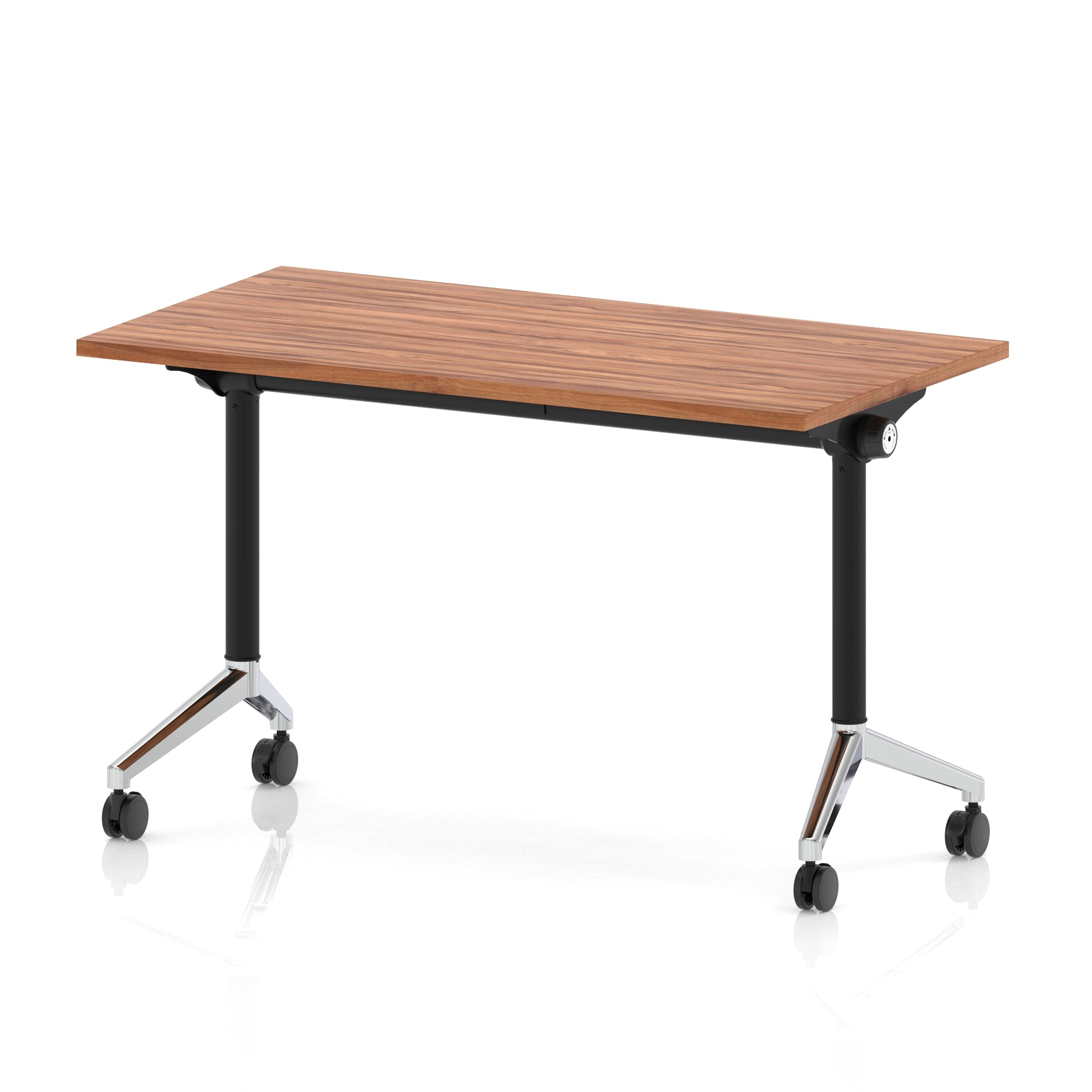 Impulse Plus Slimline Flip Top Rectangular Table, 1200mm Wide, Multiple Finishes, Black or Chrome Frame, MFC, Self-Assembly, 5 Year Warranty – Office Desk/Table