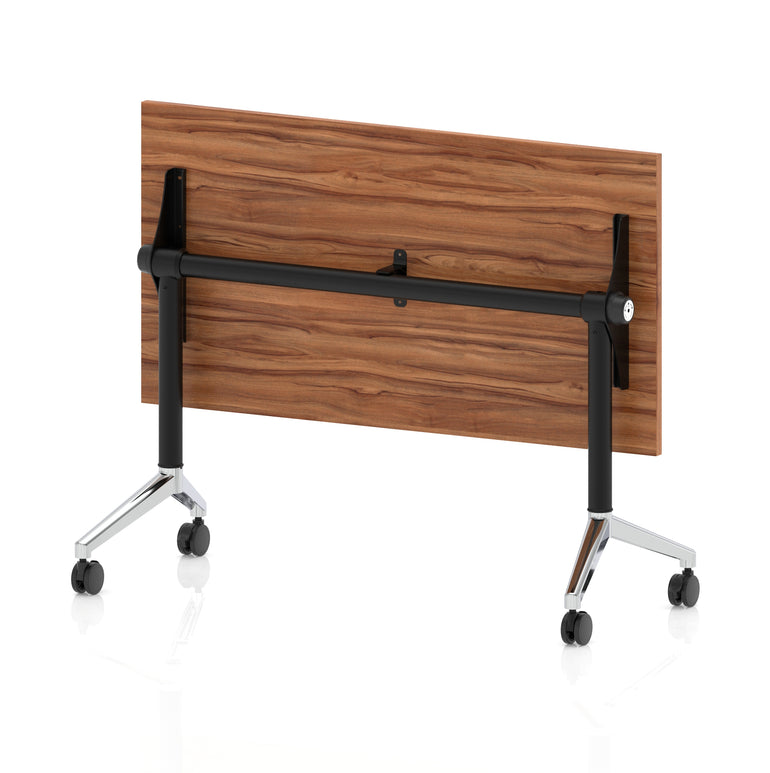 Impulse Plus Slimline Flip Top Rectangular Table, 1200mm Wide, Multiple Finishes, Black or Chrome Frame, MFC, Self-Assembly, 5 Year Warranty – Office Desk/Table