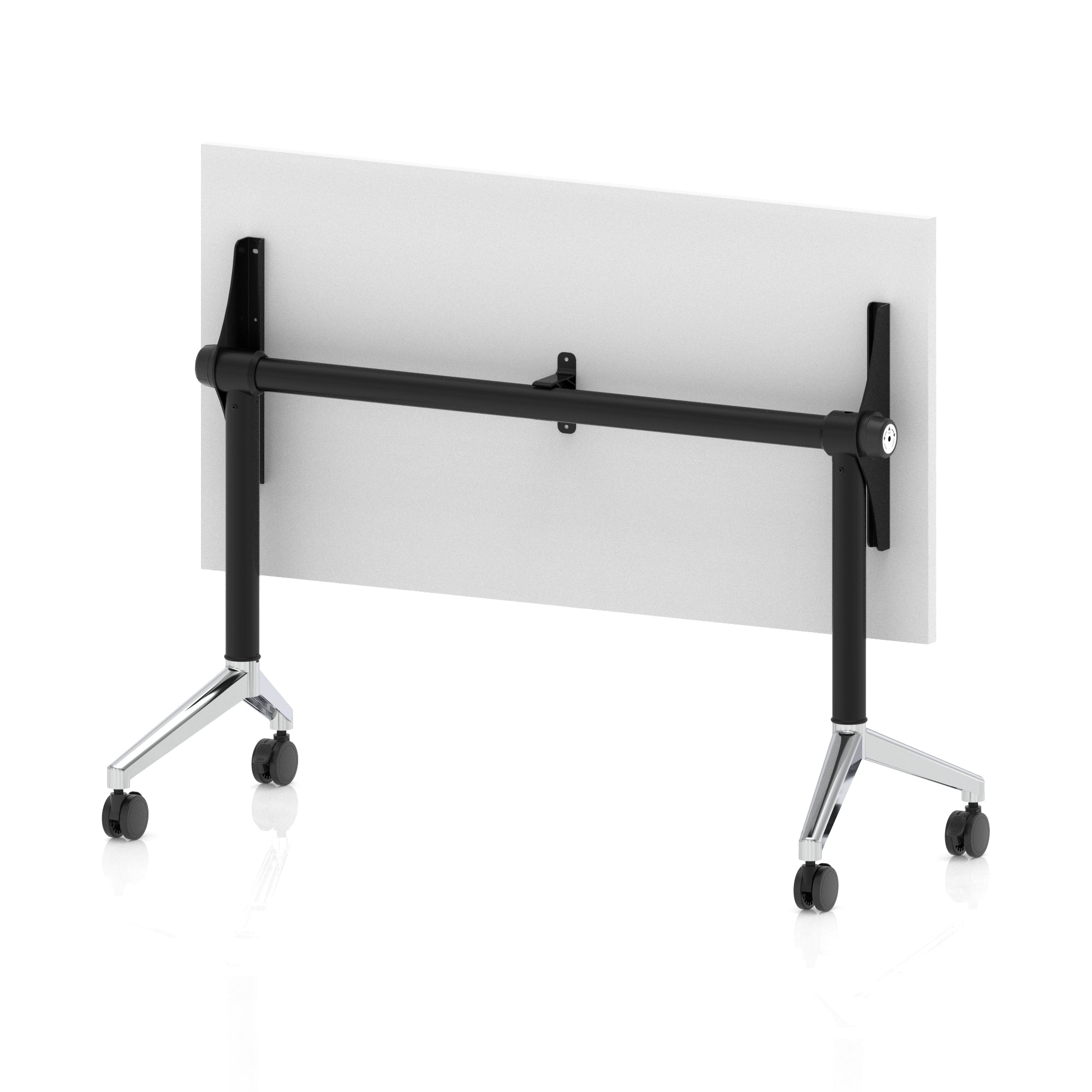 Impulse Plus Slimline Flip Top Rectangular Table, 1200mm Wide, Multiple Finishes, Black or Chrome Frame, MFC, Self-Assembly, 5 Year Warranty – Office Desk/Table