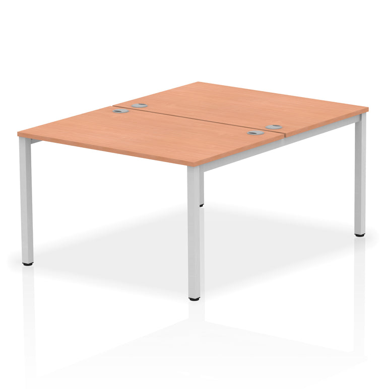 Impulse B2B 2 Person Bench Desk, 1200-1800mm – Multiple Top & Frame Colours, Durable MFC, Self Assembly, 10 Year Warranty – Modern Office Workstation