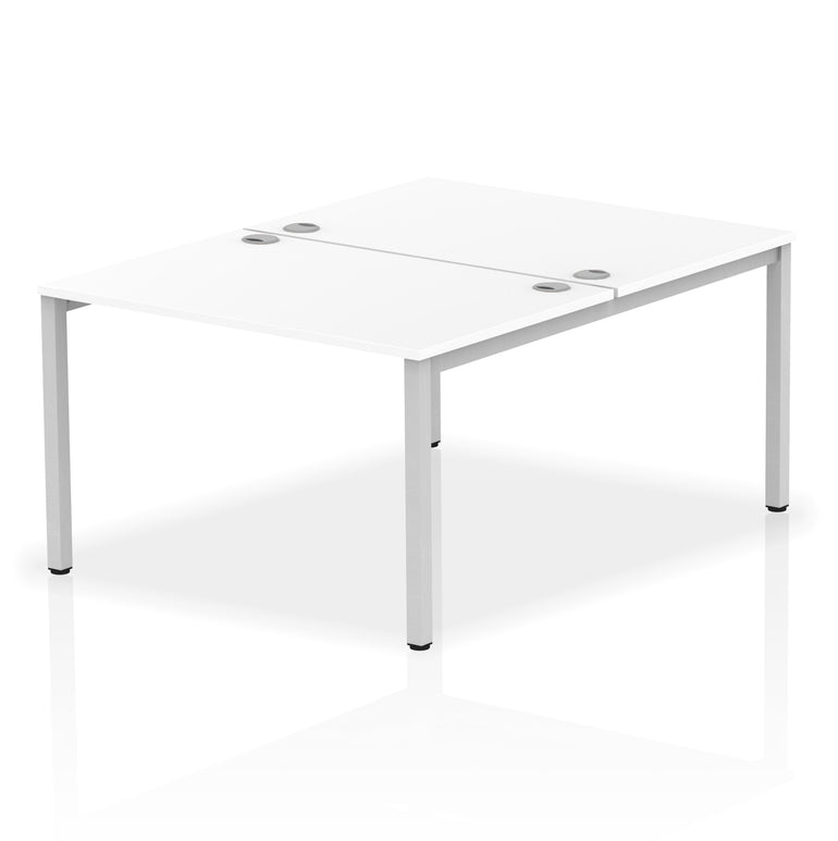 Impulse B2B 2 Person Bench Desk, 1200-1800mm – Multiple Top & Frame Colours, Durable MFC, Self Assembly, 10 Year Warranty – Modern Office Workstation