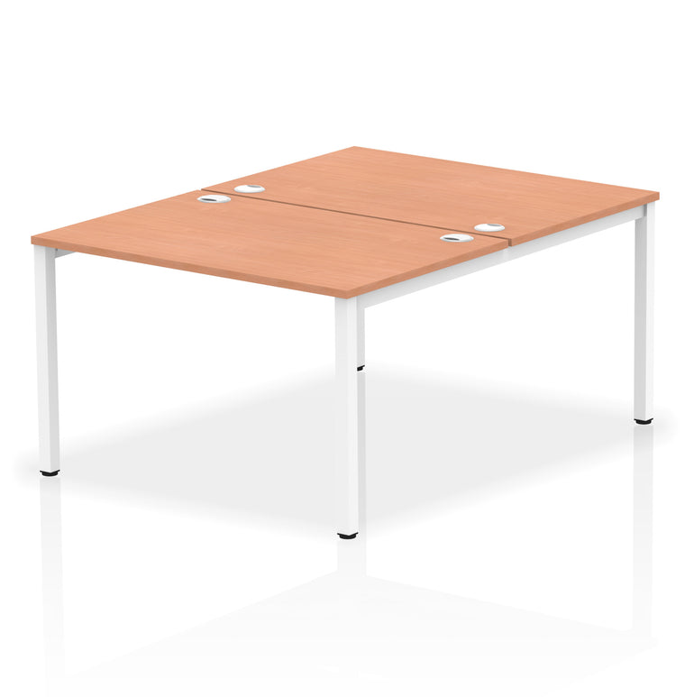 Impulse B2B 2 Person Bench Desk, 1200-1800mm – Multiple Top & Frame Colours, Durable MFC, Self Assembly, 10 Year Warranty – Modern Office Workstation