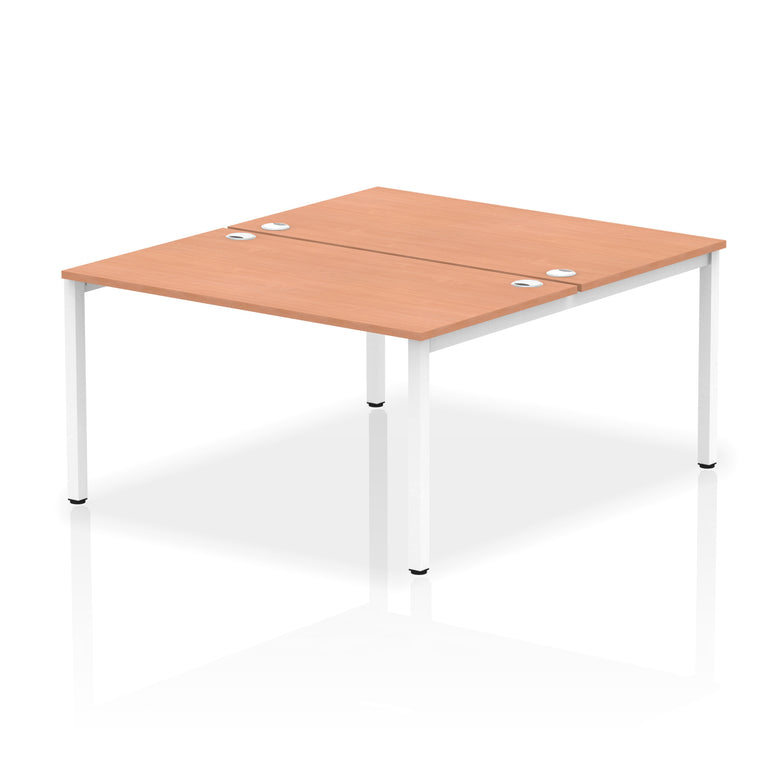 Impulse B2B 2 Person Bench Desk, 1200-1800mm – Multiple Top & Frame Colours, Durable MFC, Self Assembly, 10 Year Warranty – Modern Office Workstation