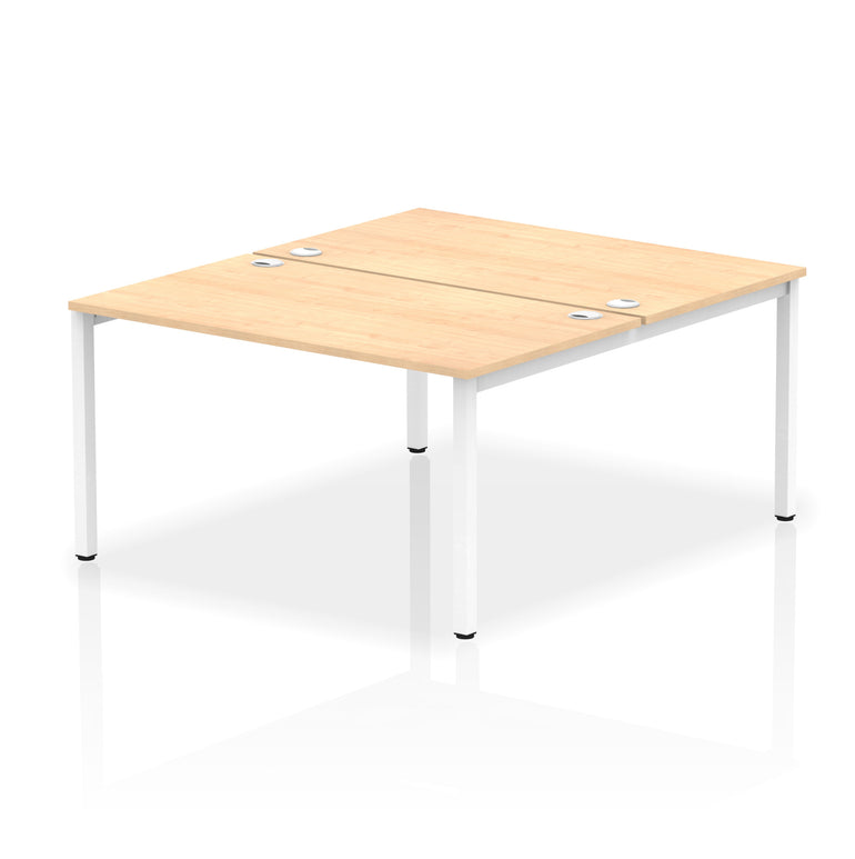 Impulse B2B 2 Person Bench Desk, 1200-1800mm – Multiple Top & Frame Colours, Durable MFC, Self Assembly, 10 Year Warranty – Modern Office Workstation