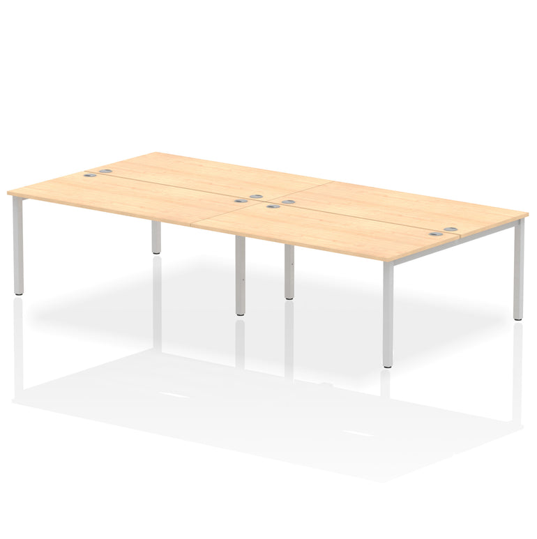 Impulse 4 Person Bench Desk, Widths 2400–3600mm, Multiple Top & Frame Colours, MFC, Self-Assembly, 10 Year Warranty – Office Workstation for B2B or Home Office