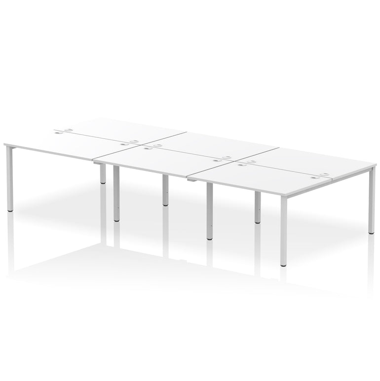 Impulse B2B 6 Person Bench Desk – Office Workstation, 3600–5400mm Width, Multiple Desktop & Frame Colours, Durable MFC, Self-Assembly, 10 Year Warranty