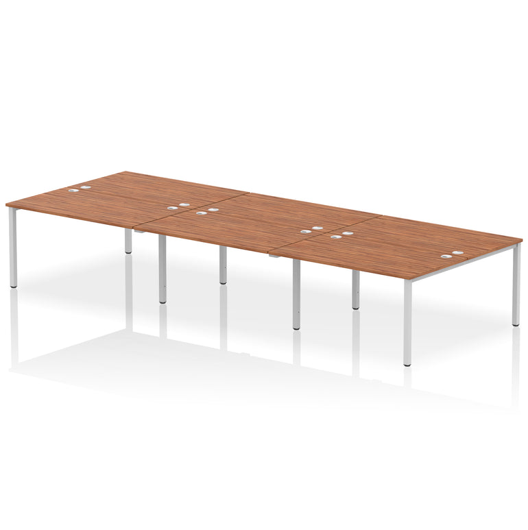 Impulse B2B 6 Person Bench Desk – Office Workstation, 3600–5400mm Width, Multiple Desktop & Frame Colours, Durable MFC, Self-Assembly, 10 Year Warranty