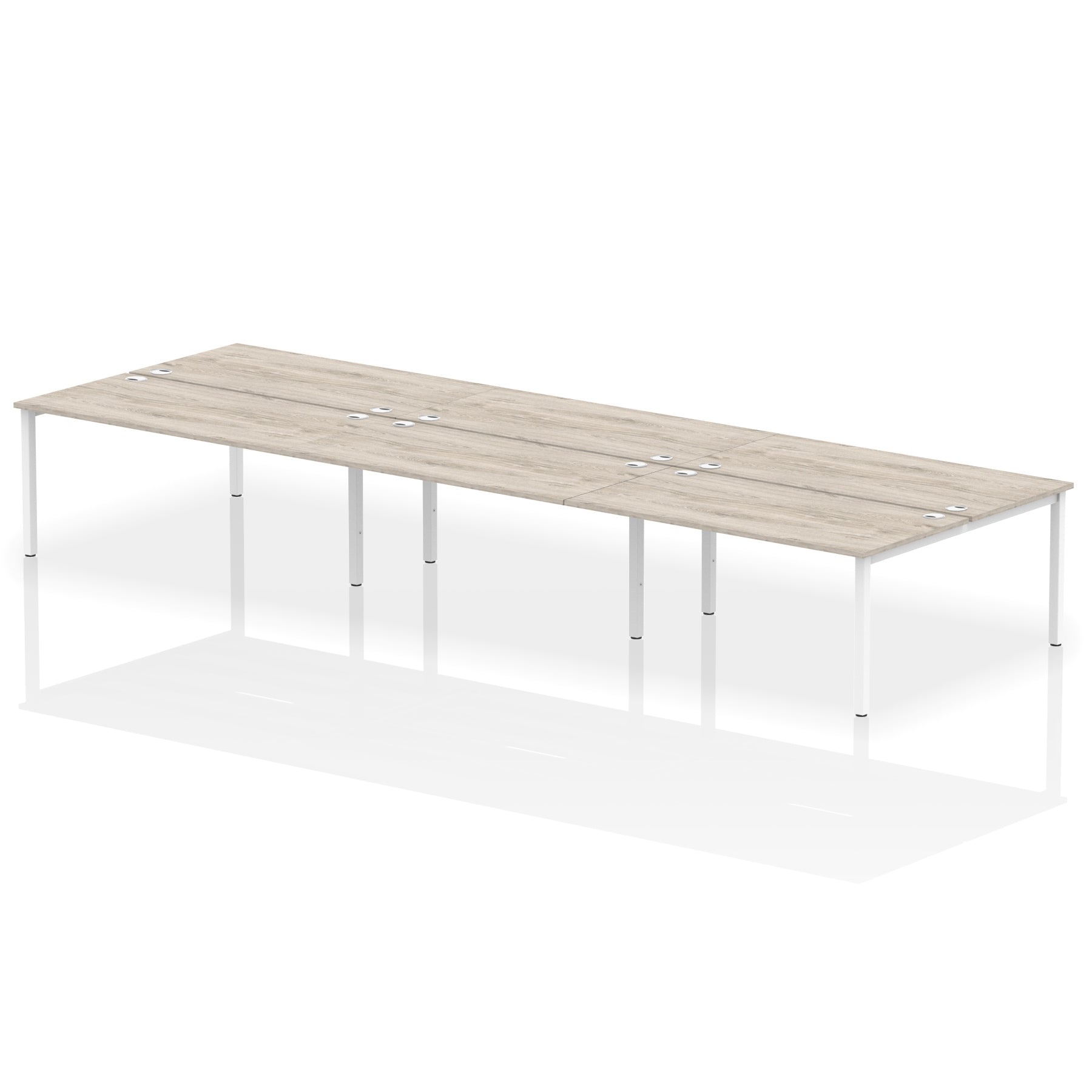 Impulse B2B 6 Person Bench Desk – Office Workstation, 3600–5400mm Width, Multiple Desktop & Frame Colours, Durable MFC, Self-Assembly, 10 Year Warranty