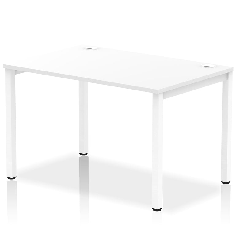 Impulse Single Starter Bench Desk – Office Workstation, 1200–1800mm Width, Multiple Top & Frame Colours, Durable MFC, Self-Assembly, 10 Year Warranty
