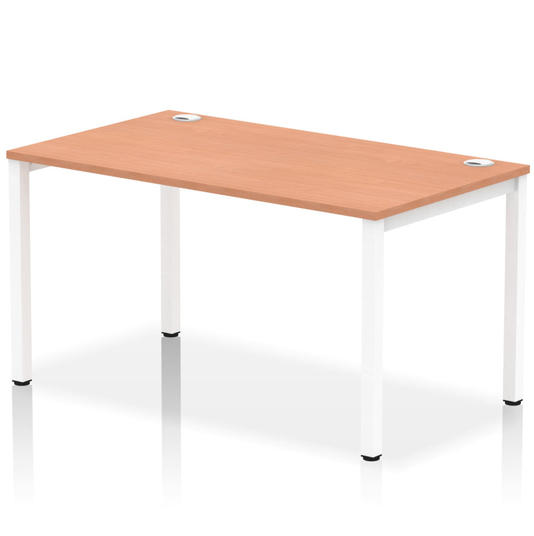Impulse Single Starter Bench Desk – Office Workstation, 1200–1800mm Width, Multiple Top & Frame Colours, Durable MFC, Self-Assembly, 10 Year Warranty