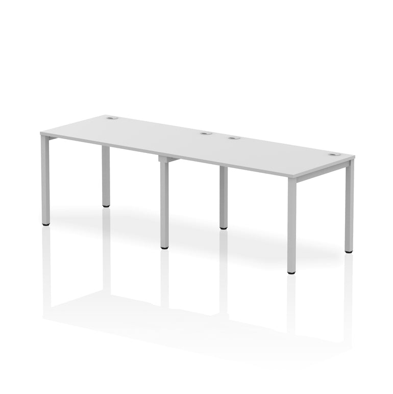 Impulse 2 Person Bench Desk, Single Row – Widths 2400–3600mm, Multiple Desktop & Frame Colours, Durable MFC, Self-Assembly, 10 Year Warranty – Office Workstation