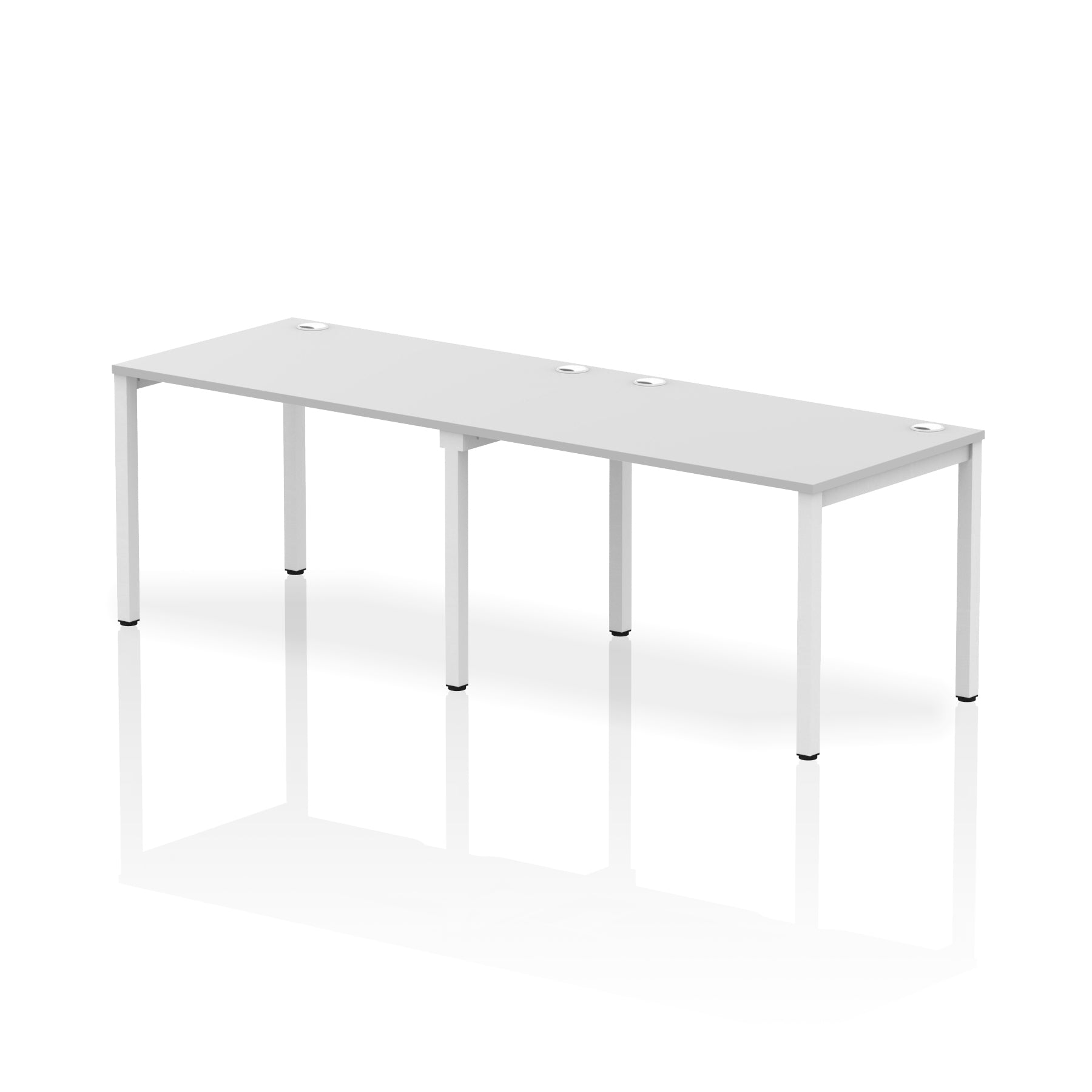 Impulse 2 Person Bench Desk, Single Row – Widths 2400–3600mm, Multiple Desktop & Frame Colours, Durable MFC, Self-Assembly, 10 Year Warranty – Office Workstation