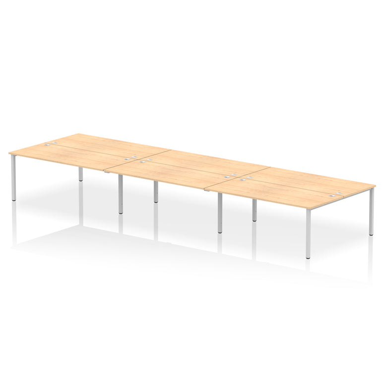 Impulse B2B 6 Person Bench Desk – Office Workstation, 3600–5400mm Width, Multiple Desktop & Frame Colours, Durable MFC, Self-Assembly, 10 Year Warranty