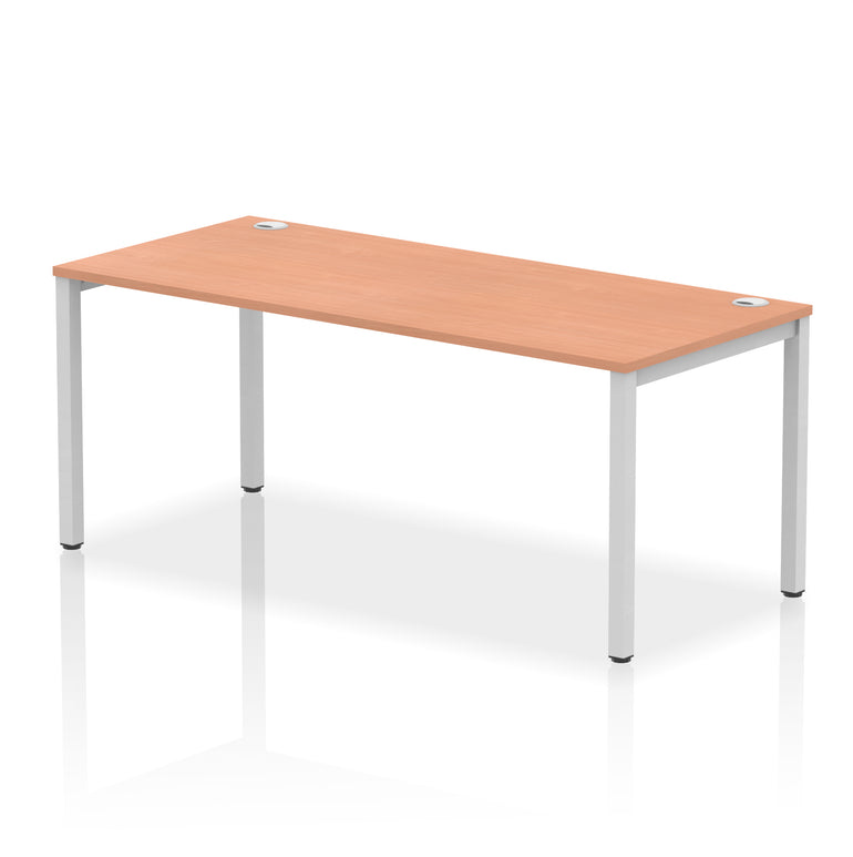 Impulse Single Starter Bench Desk – Office Workstation, 1200–1800mm Width, Multiple Top & Frame Colours, Durable MFC, Self-Assembly, 10 Year Warranty