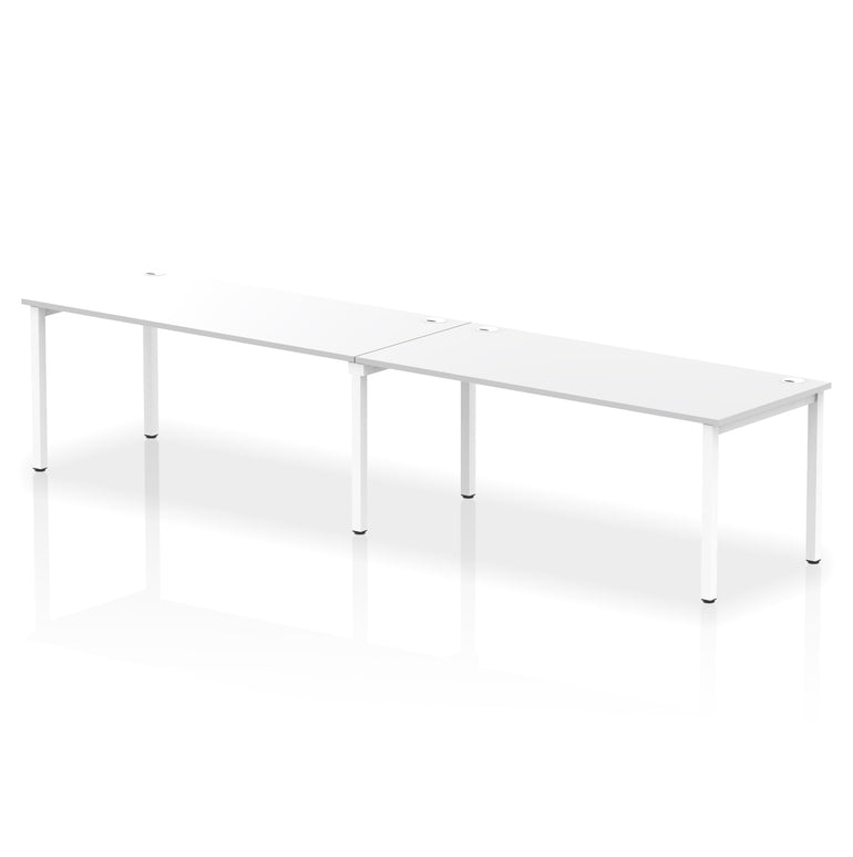 Impulse 2 Person Bench Desk, Single Row – Widths 2400–3600mm, Multiple Desktop & Frame Colours, Durable MFC, Self-Assembly, 10 Year Warranty – Office Workstation