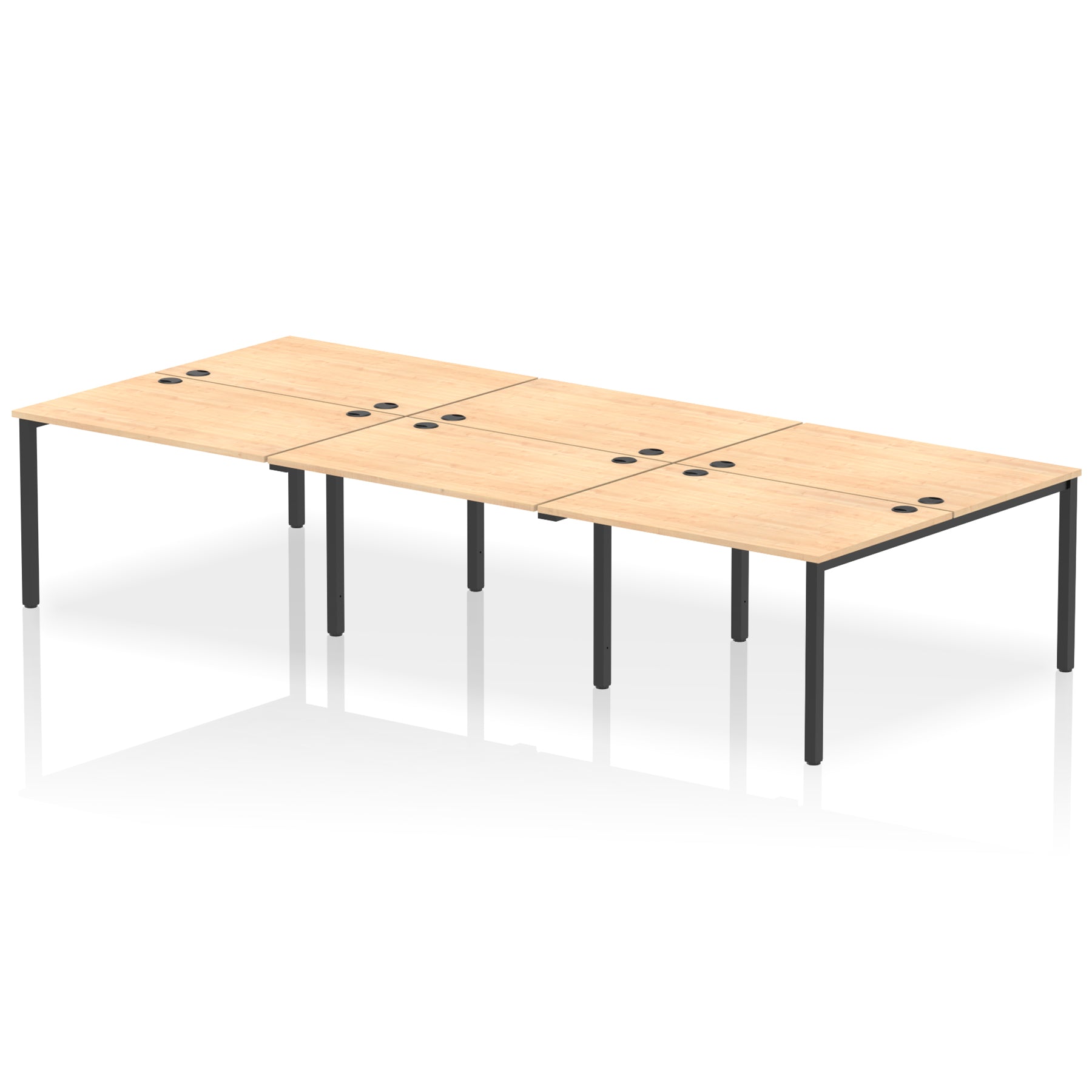 Impulse B2B 6 Person Bench Desk – Office Workstation, 3600–5400mm Width, Multiple Desktop & Frame Colours, Durable MFC, Self-Assembly, 10 Year Warranty