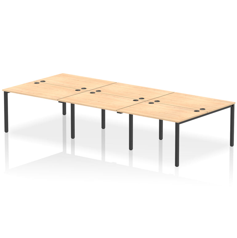 Impulse B2B 6 Person Bench Desk – Office Workstation, 3600–5400mm Width, Multiple Desktop & Frame Colours, Durable MFC, Self-Assembly, 10 Year Warranty