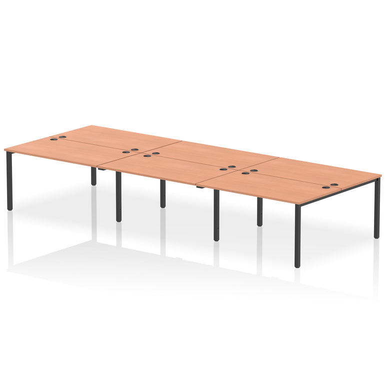 Impulse B2B 6 Person Bench Desk – Office Workstation, 3600–5400mm Width, Multiple Desktop & Frame Colours, Durable MFC, Self-Assembly, 10 Year Warranty
