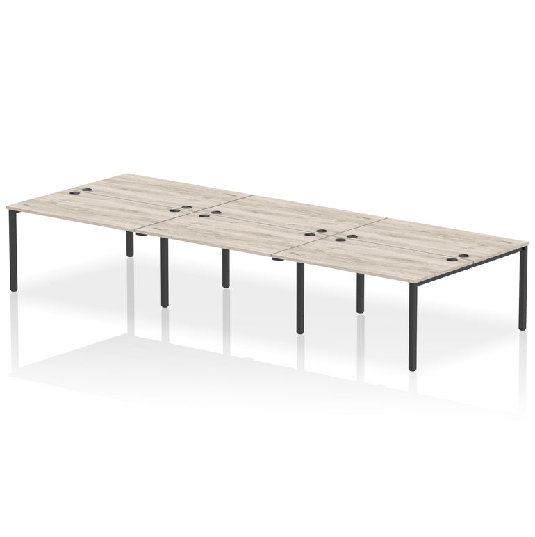 Impulse B2B 6 Person Bench Desk – Office Workstation, 3600–5400mm Width, Multiple Desktop & Frame Colours, Durable MFC, Self-Assembly, 10 Year Warranty