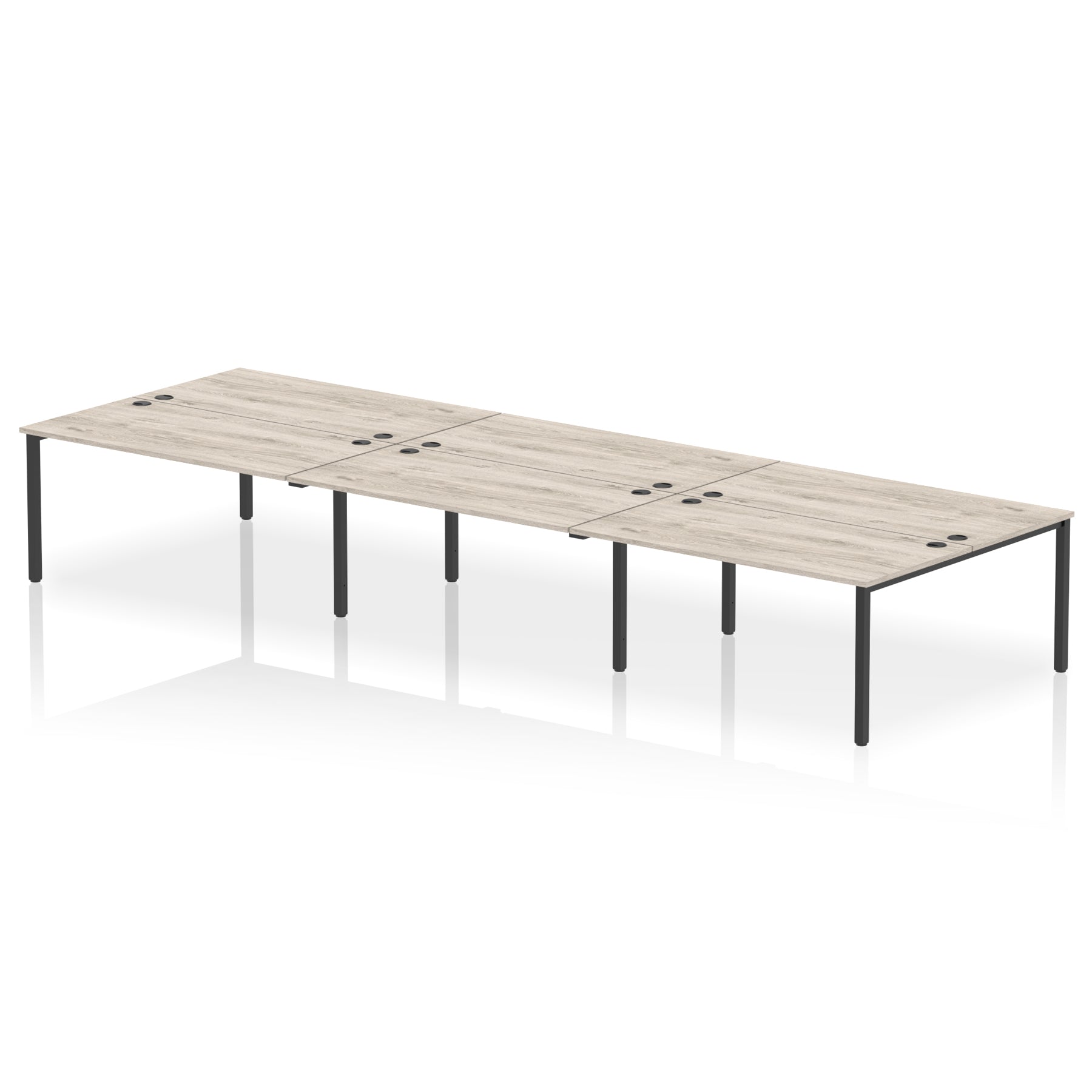 Impulse B2B 6 Person Bench Desk – Office Workstation, 3600–5400mm Width, Multiple Desktop & Frame Colours, Durable MFC, Self-Assembly, 10 Year Warranty