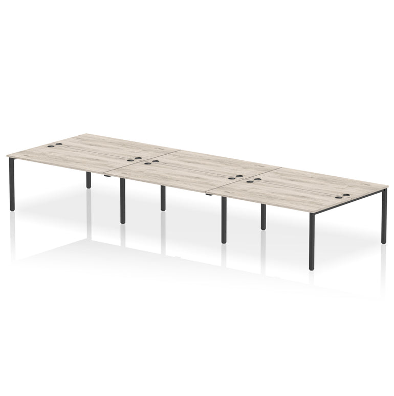 Impulse B2B 6 Person Bench Desk – Office Workstation, 3600–5400mm Width, Multiple Desktop & Frame Colours, Durable MFC, Self-Assembly, 10 Year Warranty