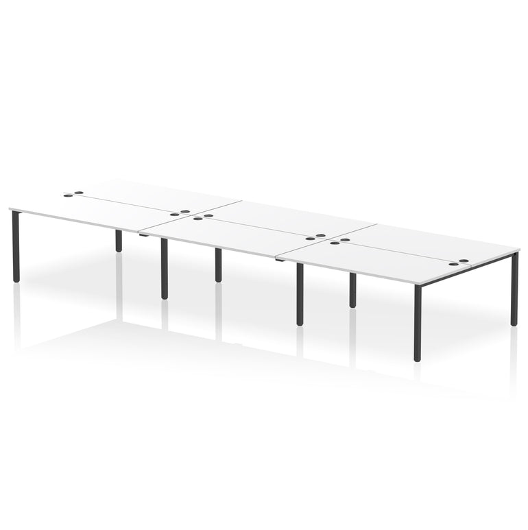 Impulse B2B 6 Person Bench Desk – Office Workstation, 3600–5400mm Width, Multiple Desktop & Frame Colours, Durable MFC, Self-Assembly, 10 Year Warranty