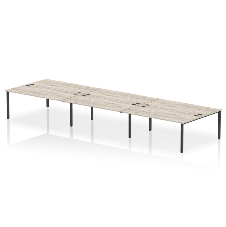 Impulse B2B 6 Person Bench Desk – Office Workstation, 3600–5400mm Width, Multiple Desktop & Frame Colours, Durable MFC, Self-Assembly, 10 Year Warranty