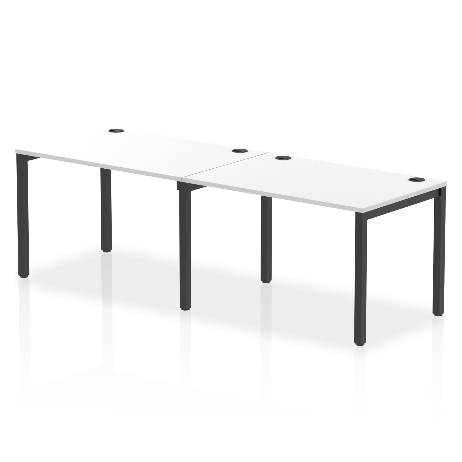 Impulse 2 Person Bench Desk, Single Row – Widths 2400–3600mm, Multiple Desktop & Frame Colours, Durable MFC, Self-Assembly, 10 Year Warranty – Office Workstation