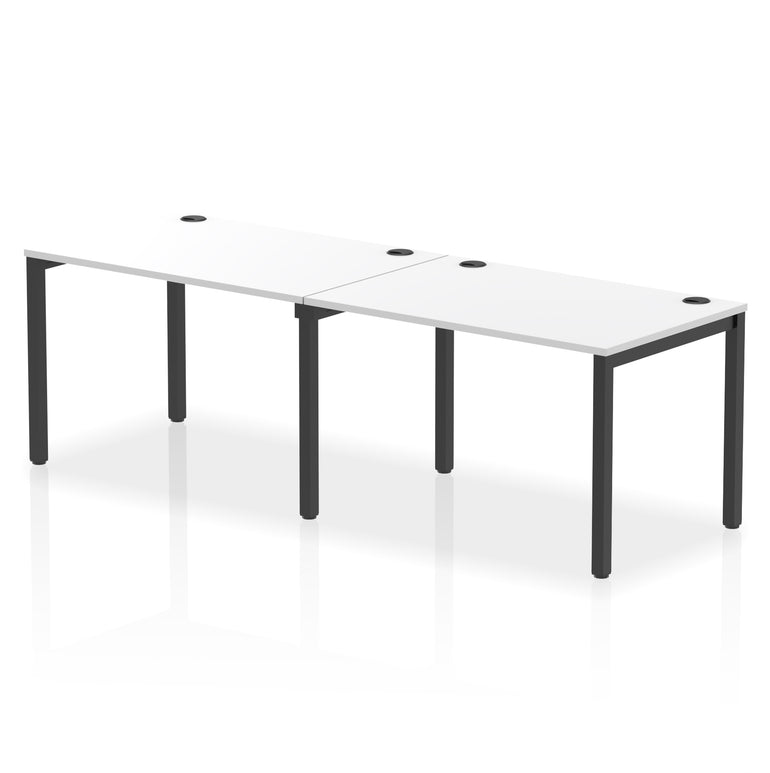 Impulse 2 Person Bench Desk, Single Row – Widths 2400–3600mm, Multiple Desktop & Frame Colours, Durable MFC, Self-Assembly, 10 Year Warranty – Office Workstation