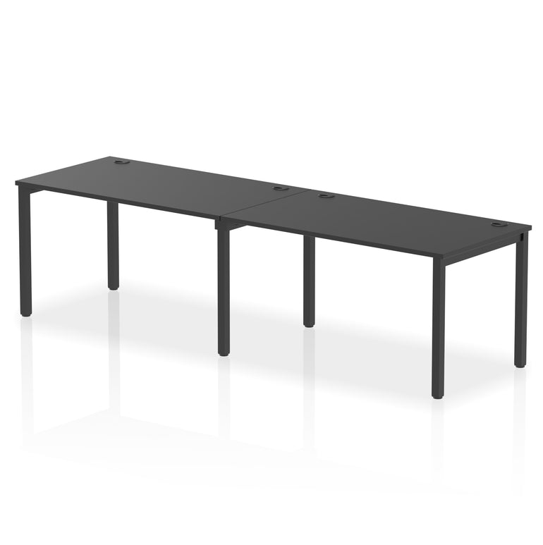 Impulse 2 Person Bench Desk, Single Row – Widths 2400–3600mm, Multiple Desktop & Frame Colours, Durable MFC, Self-Assembly, 10 Year Warranty – Office Workstation