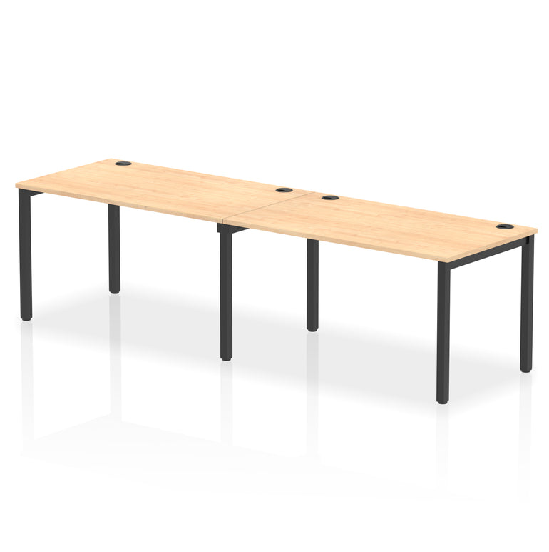 Impulse 2 Person Bench Desk, Single Row – Widths 2400–3600mm, Multiple Desktop & Frame Colours, Durable MFC, Self-Assembly, 10 Year Warranty – Office Workstation