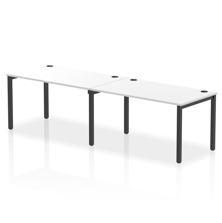 Impulse 2 Person Bench Desk, Single Row – Widths 2400–3600mm, Multiple Desktop & Frame Colours, Durable MFC, Self-Assembly, 10 Year Warranty – Office Workstation