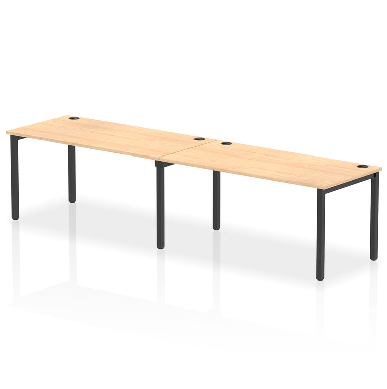 Impulse 2 Person Bench Desk, Single Row – Widths 2400–3600mm, Multiple Desktop & Frame Colours, Durable MFC, Self-Assembly, 10 Year Warranty – Office Workstation