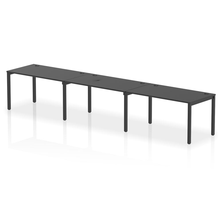 Impulse 3 Person Single Row Bench Desk, 3600–5400mm Wide, Multiple Desk & Frame Colours, MFC, Self-Assembly, 10 Year Warranty – Modern Office Workstation